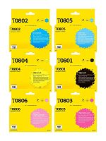 IC-ET0807 Комплект картриджей T2 для Epson T0807/T079A: черный, голубой, пурпурный, желтый, светло-голубой, светло-пурпурный