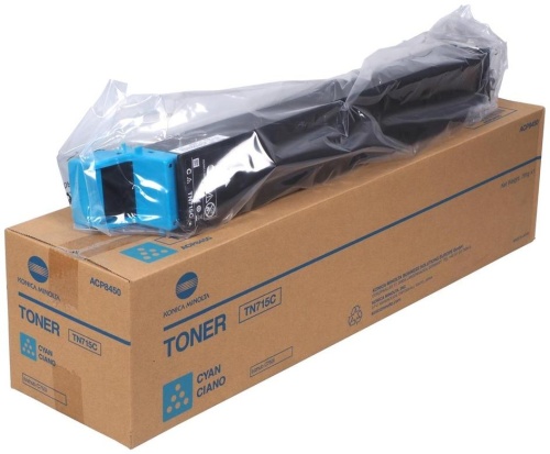 Заправка картриджа TN-715C оригинальным тонером, синий (cyan) для Konica Minolta bizhub C750i